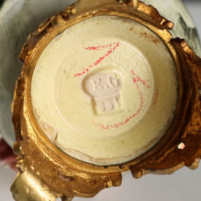 Par de jarrones de cerámica barbotina