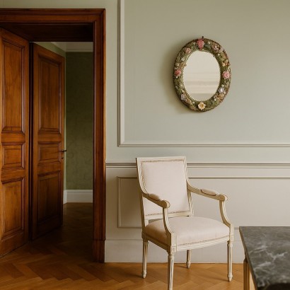 Venetian Glass Mirror, Venetian Mirror with Colored Glass