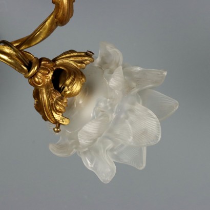 WALL LIGHTS x2, Pair of Gilded Bronze Wall Lights