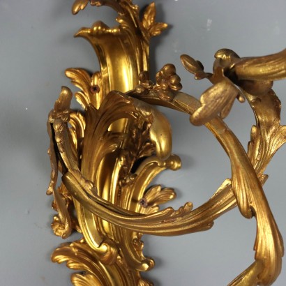WALL LIGHTS x2, Pair of Gilded Bronze Wall Lights