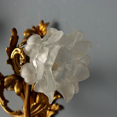 WALL LIGHTS x2, Pair of Gilded Bronze Wall Lights