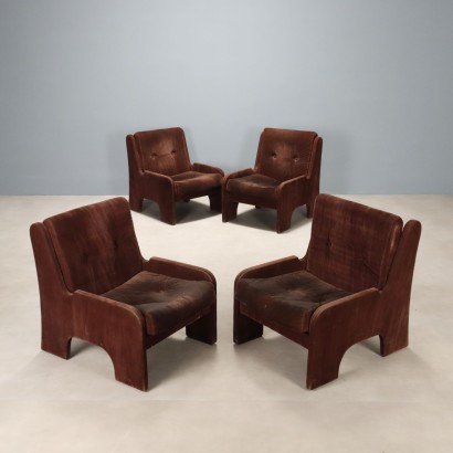 Gruppo di Poltrone Vintage Anni 70