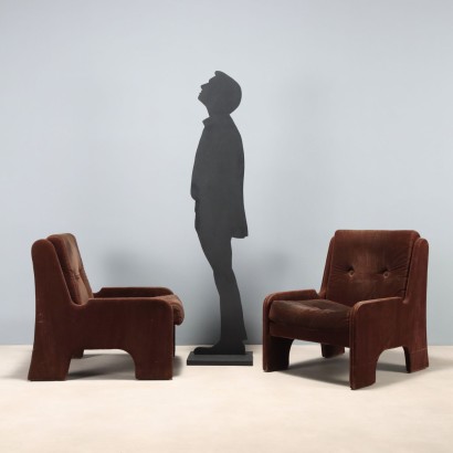 Gruppo di Poltrone Vintage Anni 70,Gruppo di Poltrone Vintage Anni 70