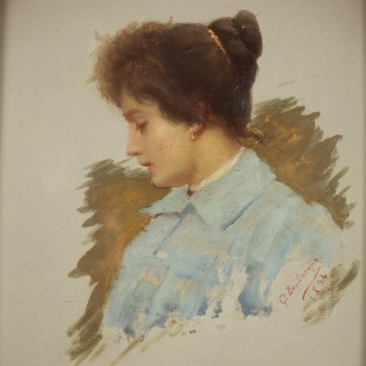 Dipinto di Giovanni Bevilacqua,Ritratto femminile,Giovanni Bevilacqua,Giovanni Bevilacqua,Giovanni Bevilacqua