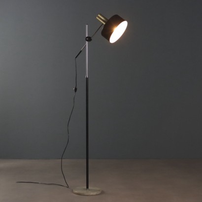 Vintage Floor Lamp Aluminium Metal Design Italy 1960s