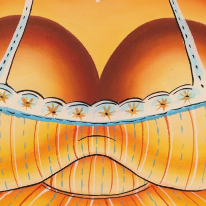 Dipinto Naif Africano,La venditrice di erbe mediche