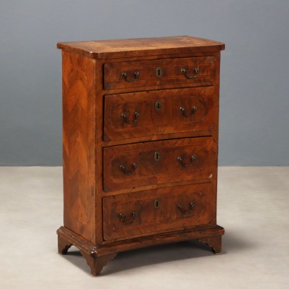 Walnut and Walnut Burl Bedside Table