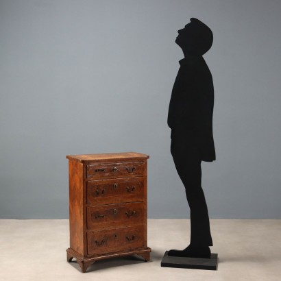 BEDSIDE TABLE, Bedside table in walnut and walnut burl