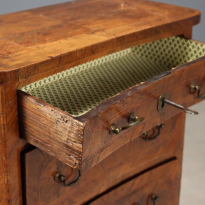 BEDSIDE TABLE, Bedside table in walnut and walnut burl