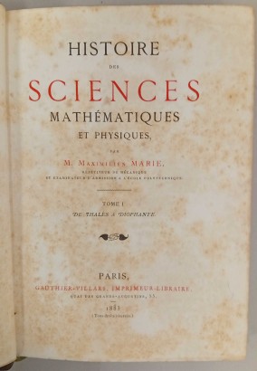 Histoire des sciences mathematiques et p