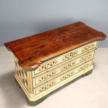 Angepasste barocke Kommode aus Bergamo, bemalte barocke Kommode