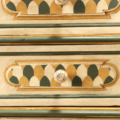 Angepasste barocke Kommode aus Bergamo, bemalte barocke Kommode