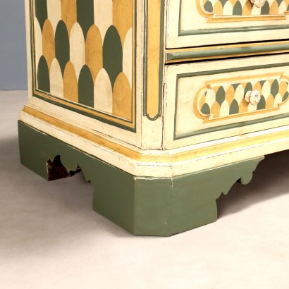 Angepasste barocke Kommode aus Bergamo, bemalte barocke Kommode