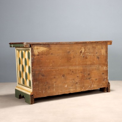 Angepasste barocke Kommode aus Bergamo, bemalte barocke Kommode