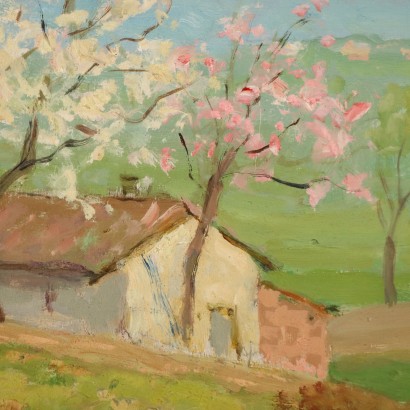 Pintura de Luigi Comolli, Paisaje florido, Luigi Comolli, Luigi Comolli, Luigi Comolli