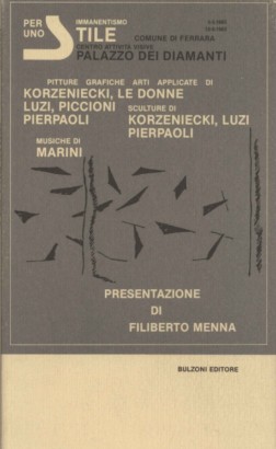 Per uno Stile. Immanentismo