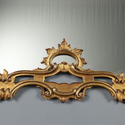 SPIEGEL, geschnitzter und vergoldeter Holzspiegel
