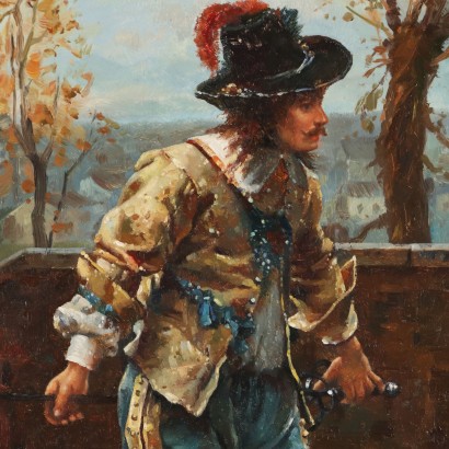 Cuadro de Frank Moss Bennett, La dama del mosquetero, Frank Moss Bennett, Frank Moss Bennett, Frank Moss Bennett