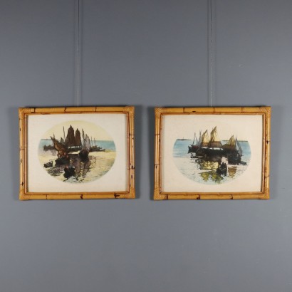 Zwei Lithografien von Georges Pierre Guinegault