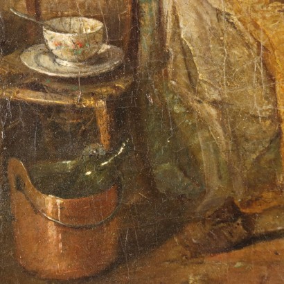 Malszene mit Großvater und Enkel