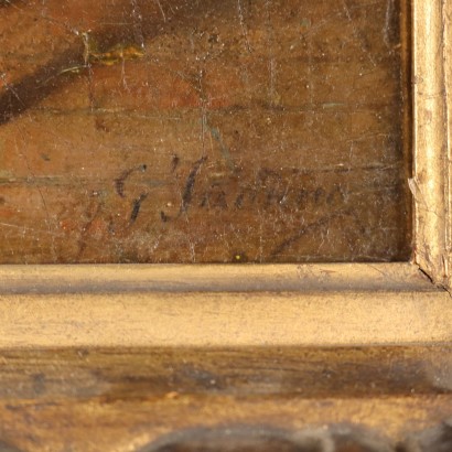 Malszene mit Großvater und Enkel