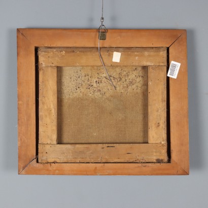 Peinture de paysage avec ruines et personnages