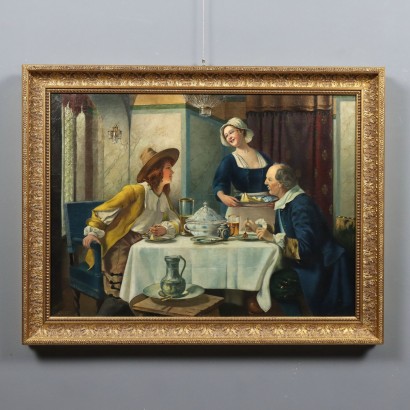 Painting of an Interior Scene at a Table