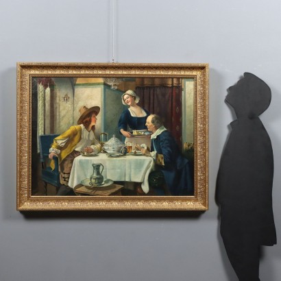 Painting of an Interior Scene at a Table