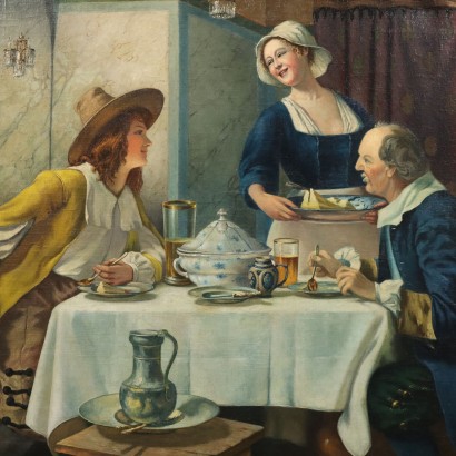 Painting of an Interior Scene at a Table
