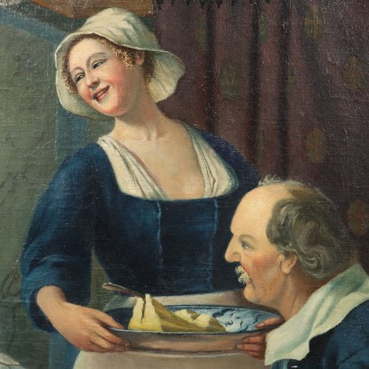 Painting of an Interior Scene at a Table