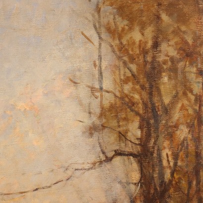 Painting by Eugenio Gignous, Wooded Landscape with River, Eugenio Gignous, Eugenio Gignous, Eugenio Gignous