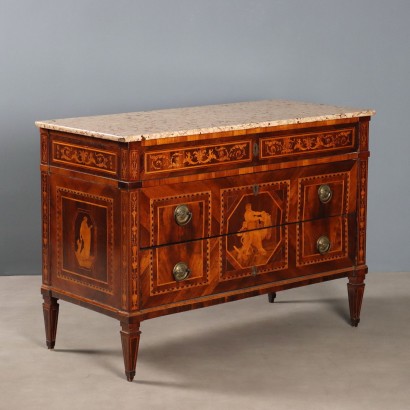 Neoclassical Walnut Chest of Drawers