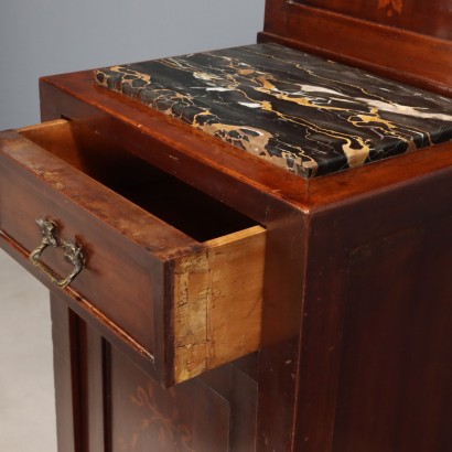 Pair of bedside tables, Pair of Liberty-style mahogany bedside tables