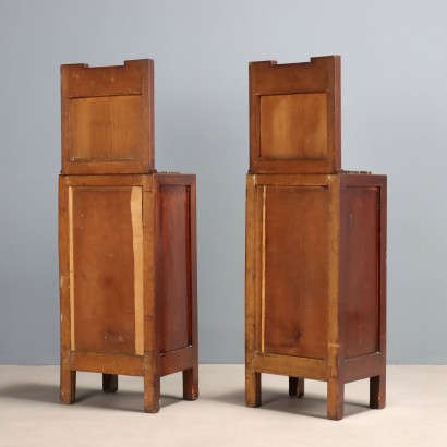 Pair of bedside tables, Pair of Liberty-style mahogany bedside tables