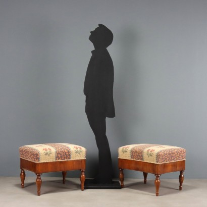 Pair of stools, Pair of Mahogany stools