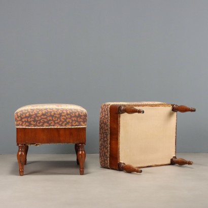 Pair of stools, Pair of Mahogany stools