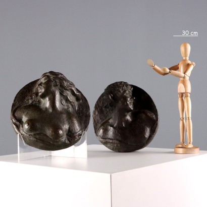 Pair of Bronze Panels Signed G