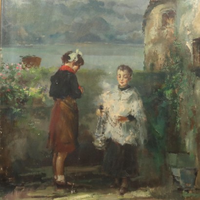 Painting by Giuseppe Solenghi, The Novice, Giuseppe Solenghi, Giuseppe Solenghi, Giuseppe Solenghi