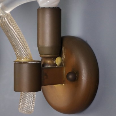 Two 1950s glass wall lamps,Two 1950s glass wall lamps