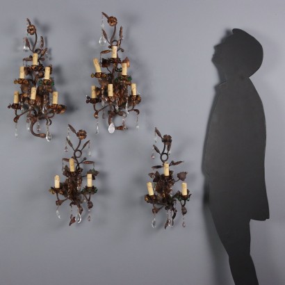 Group 4 wall lamps, Group 4 Iron and Sheet Metal Wall Lamps