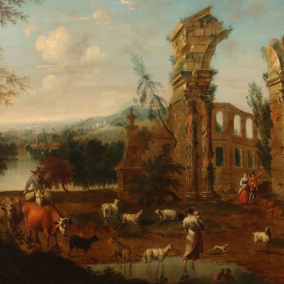 Architektonisches Capriccio mit Figuren, Architektonisches Capriccio mit Figuren