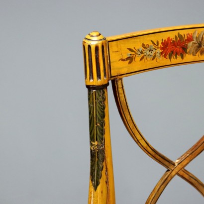 Paar bemalte Sessel, Paar lackierte Walnusssessel