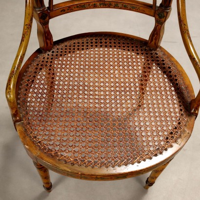 Paar bemalte Sessel, Paar lackierte Walnusssessel