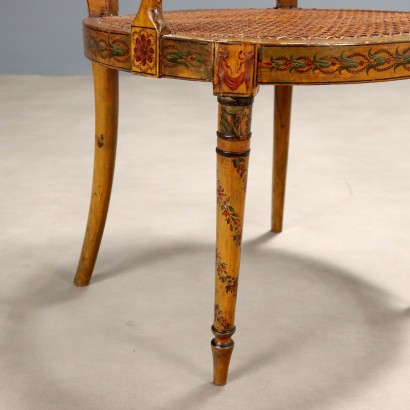 Paar bemalte Sessel, Paar lackierte Walnusssessel