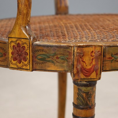 Paar bemalte Sessel, Paar lackierte Walnusssessel