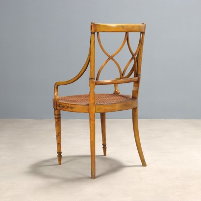 Paar bemalte Sessel, Paar lackierte Walnusssessel