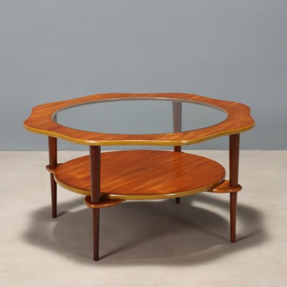 Vintage Coffee Table Teak Glass Design Northern Europe 1960s