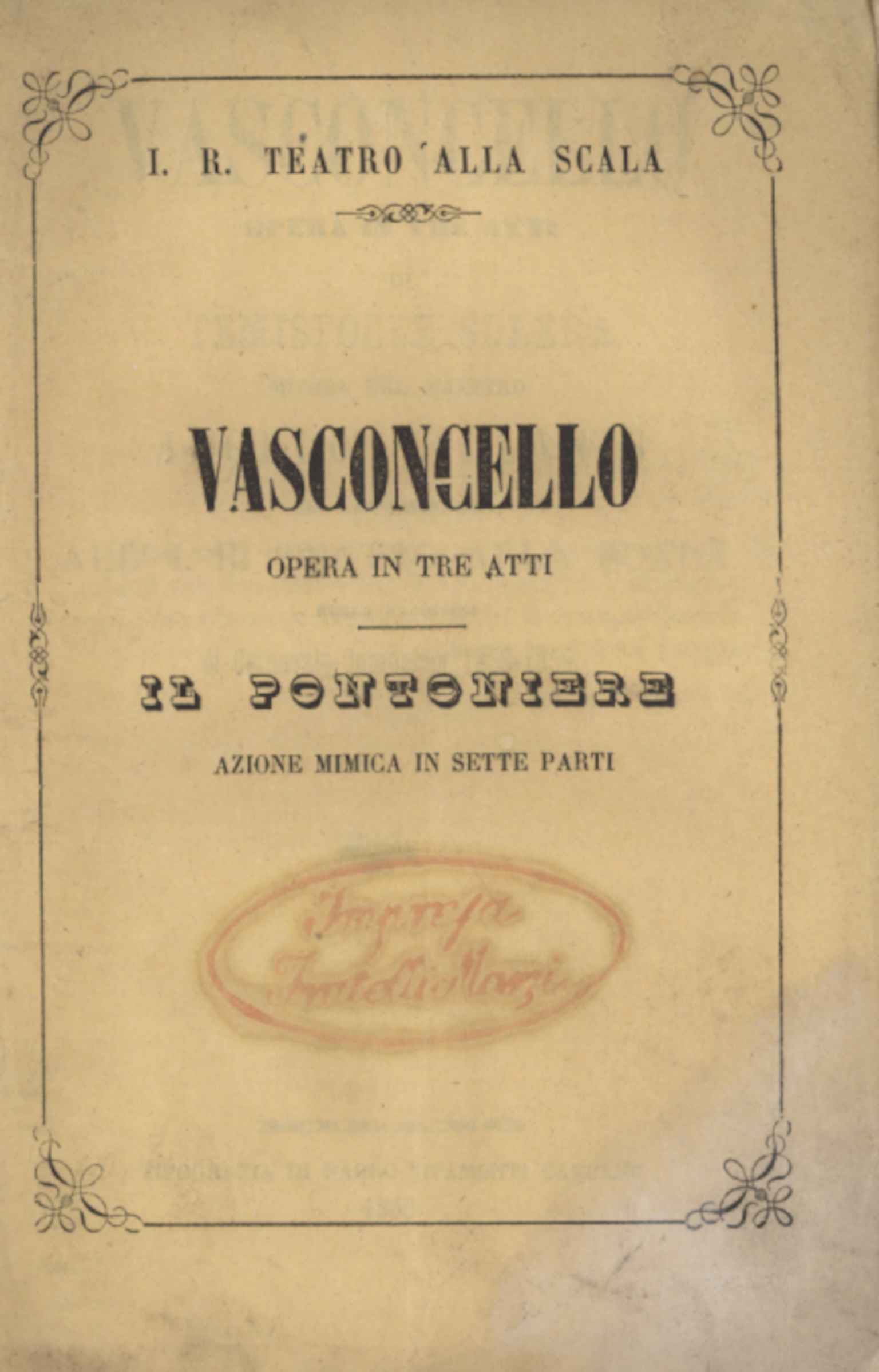 Ópera Vasconcello en tres actos que se presentará