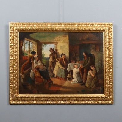 Gemälde einer Familieninterieurszene