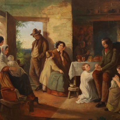 Gemälde einer Familieninterieurszene